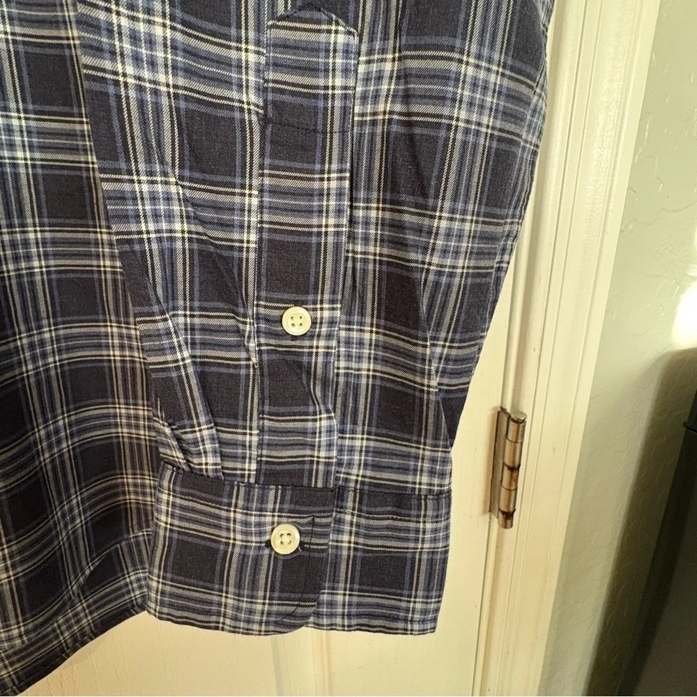 NWT Polo by Ralph Lauren Men’s Button Down Dress Shirt Blue Plaid 100% Cotton